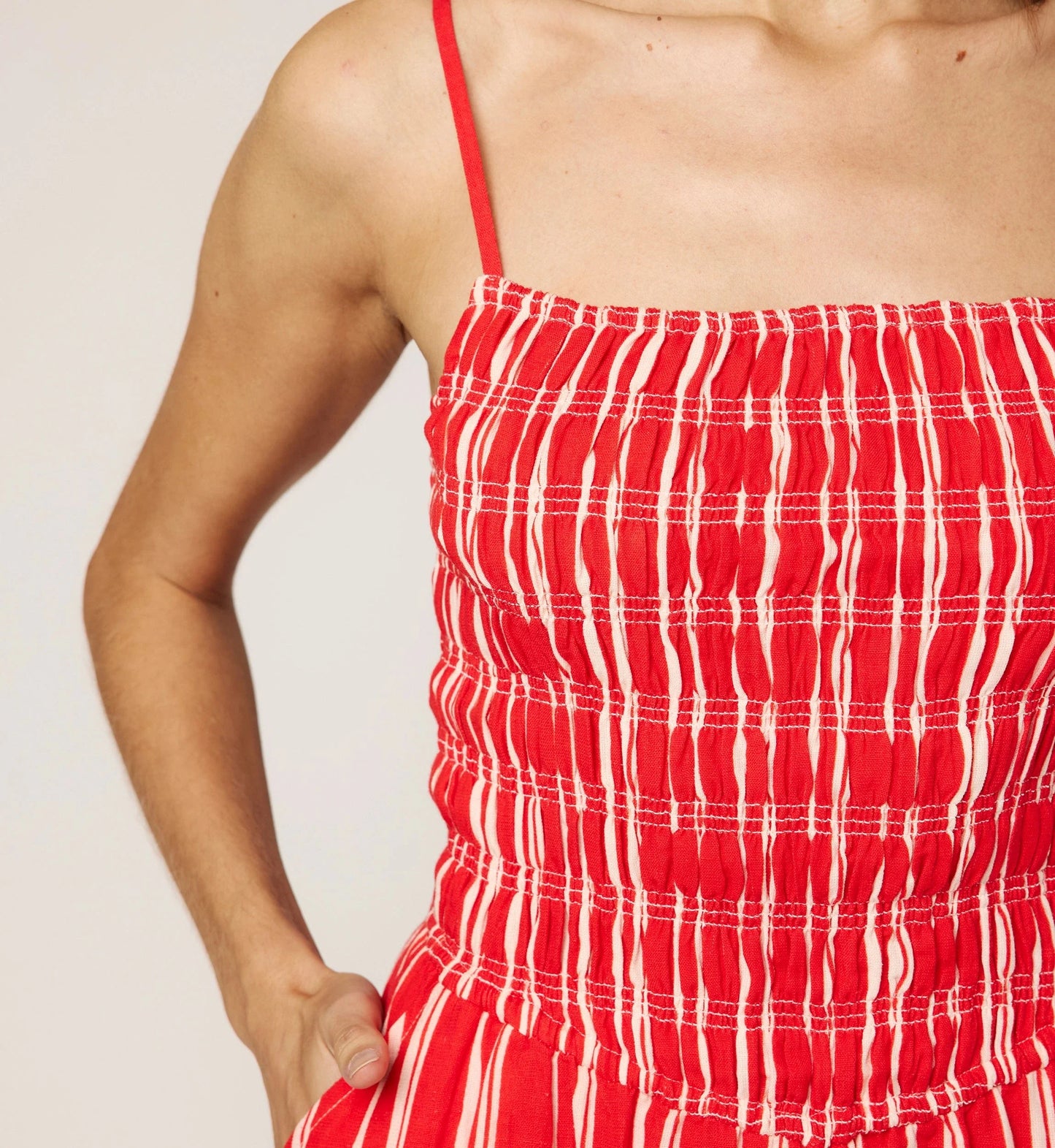 Cleobella - Lacey Ankle Dress - Poppy Red/ Ivory