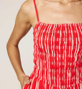 Cleobella - Lacey Ankle Dress - Poppy Red/ Ivory