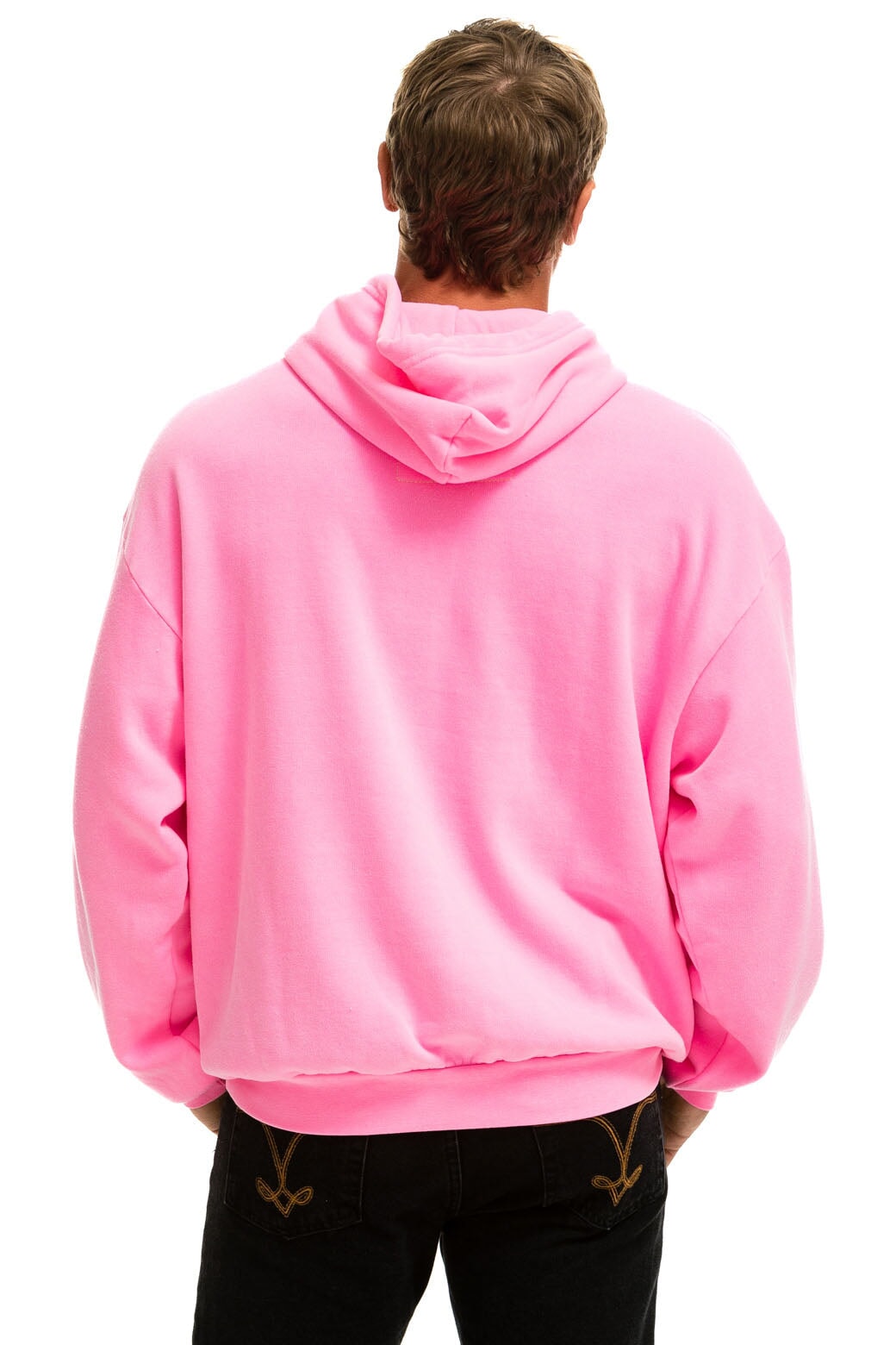 Logo Pullover Hoodie Relaxed, Neon Pink