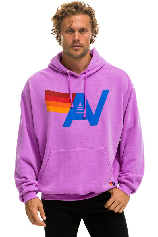 Logo Pullover Relaxed Hoodie // Neon Purple