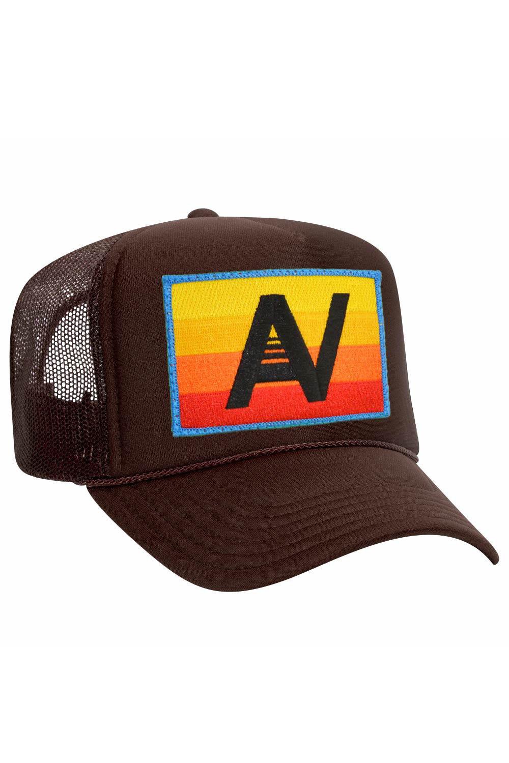 Logo Rainbow Vintage Trucker Hat, Brown