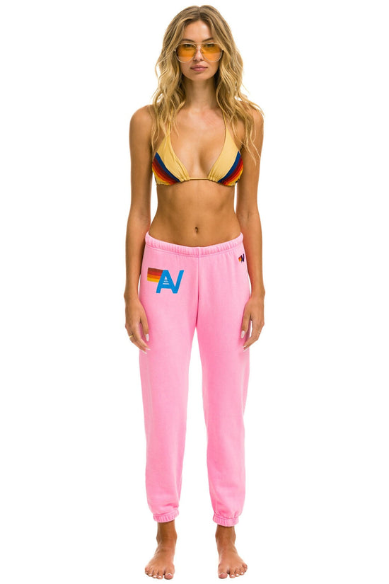 Logo Women's Sweatpants, Neon Pink