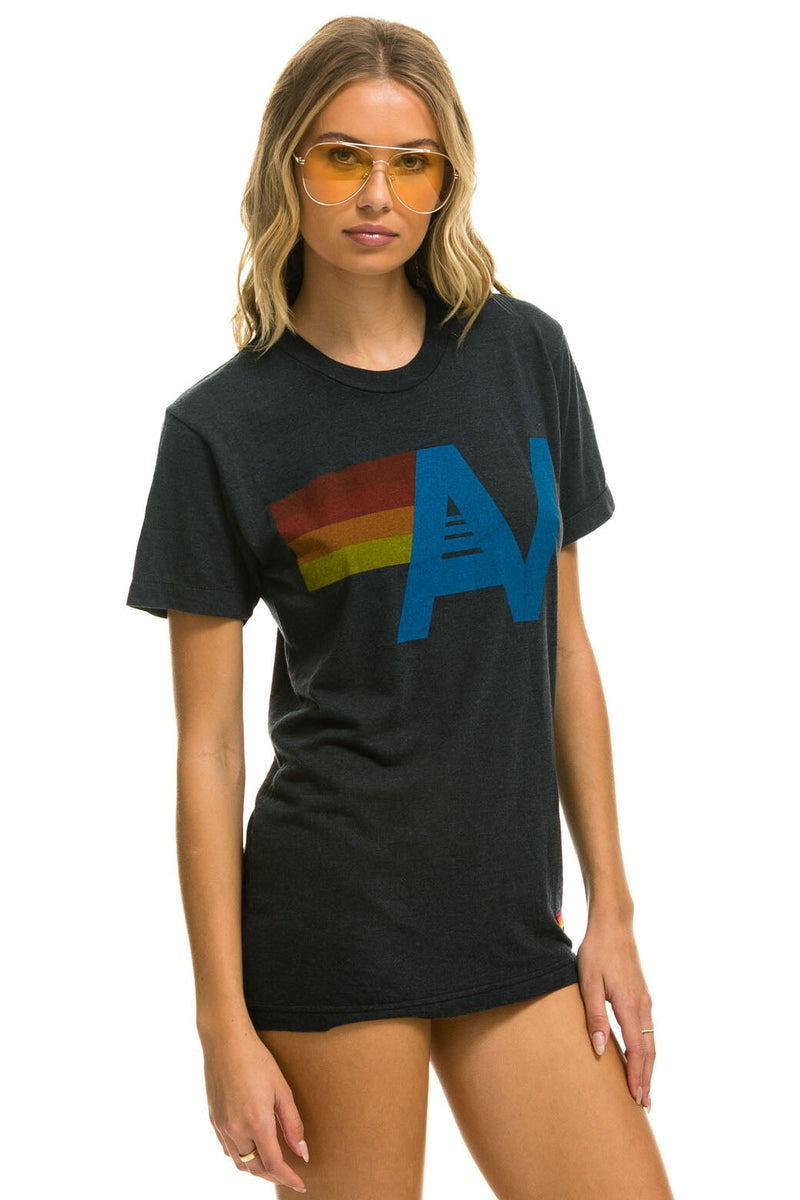 Aviator Nation - Logo Crew Tee Shirt - Charcoal