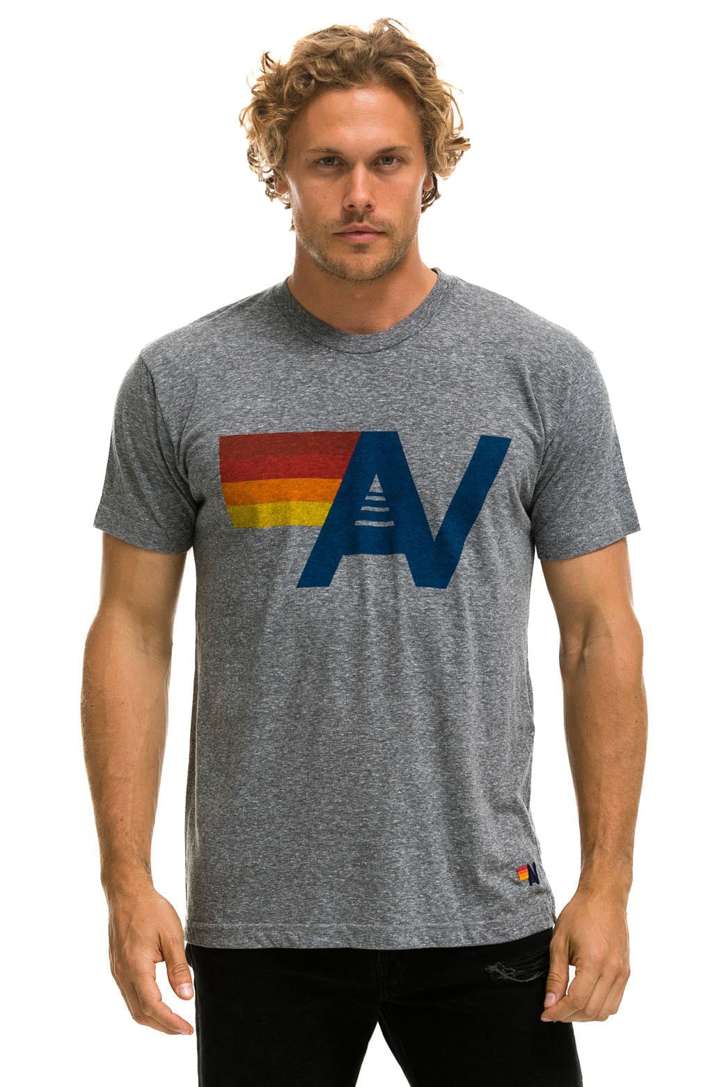 Aviator Nation - Logo Crew Tee Shirt - Heather Grey