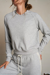 PerfectWhiteTee - Lucia Travel Long Sleeve Raglan Crew - Heather Grey