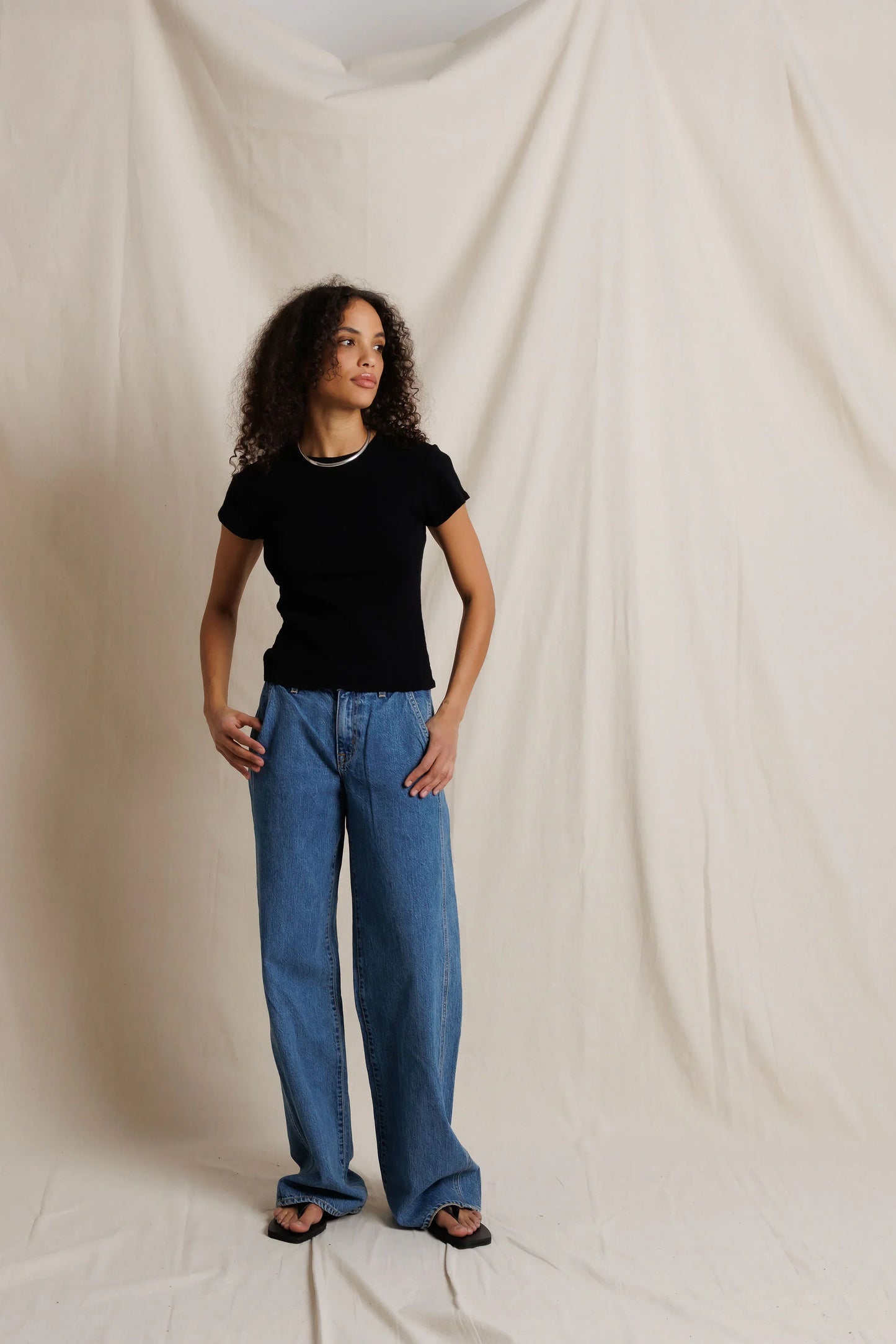 PerfectWhiteTee - Macy Recycled Cotton Rib Fitted Tee - White