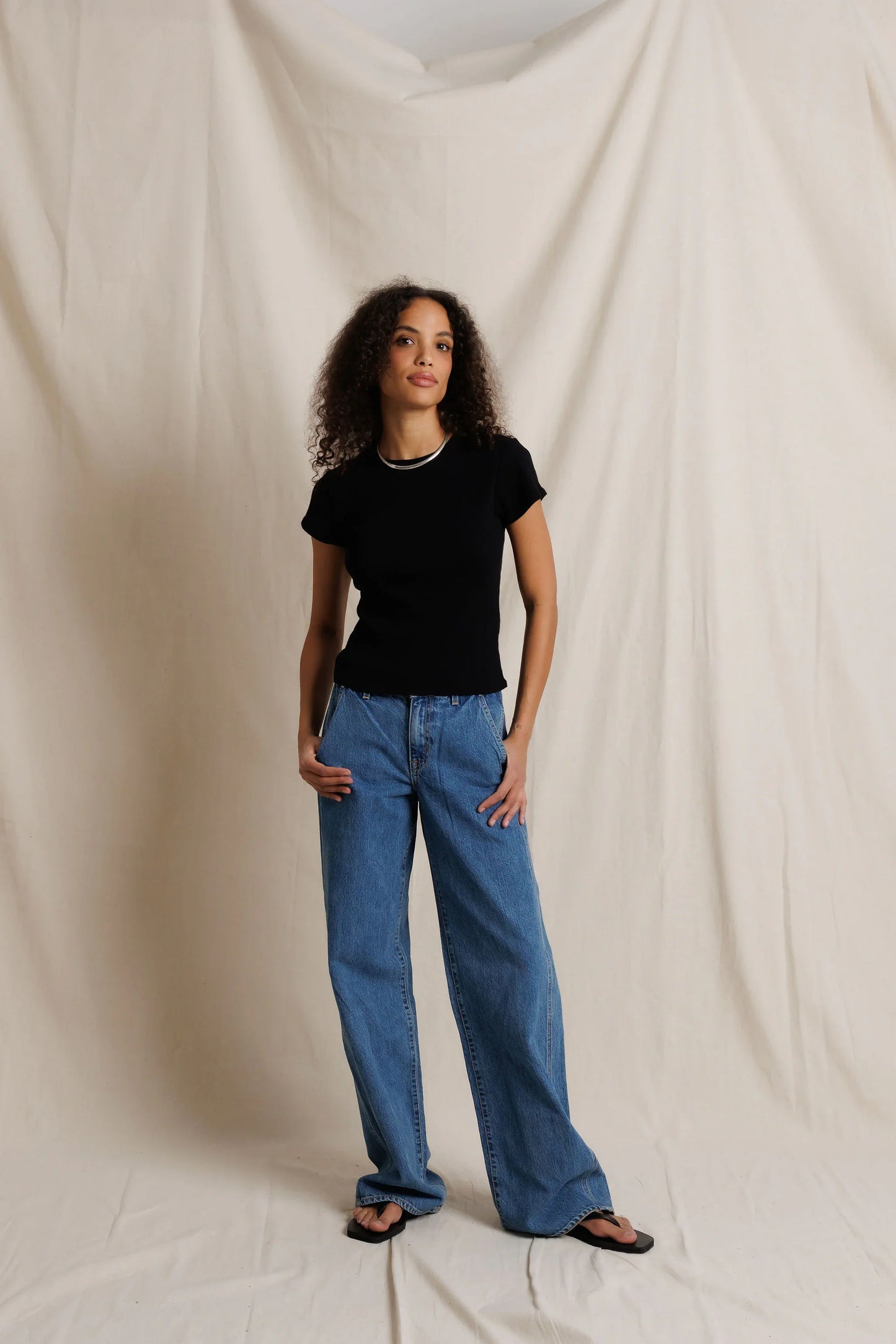 PerfectWhiteTee - Macy Recycled Cotton Rib Fitted Tee - White