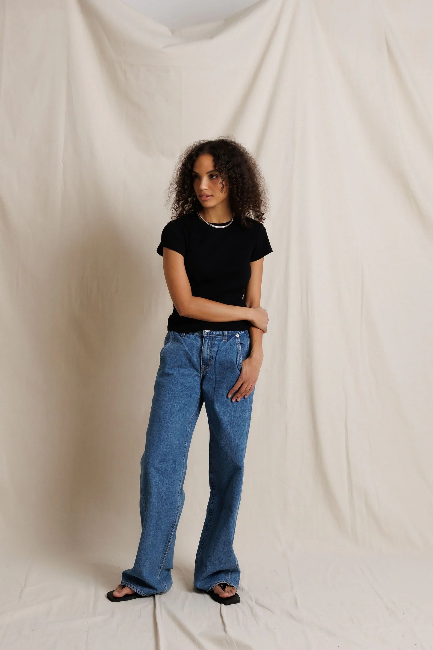 PerfectWhiteTee - Macy Recycled Cotton Rib Fitted Tee - White