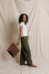 PerfectWhiteTee - Macy Recycled Cotton Rib Fitted Tee - White