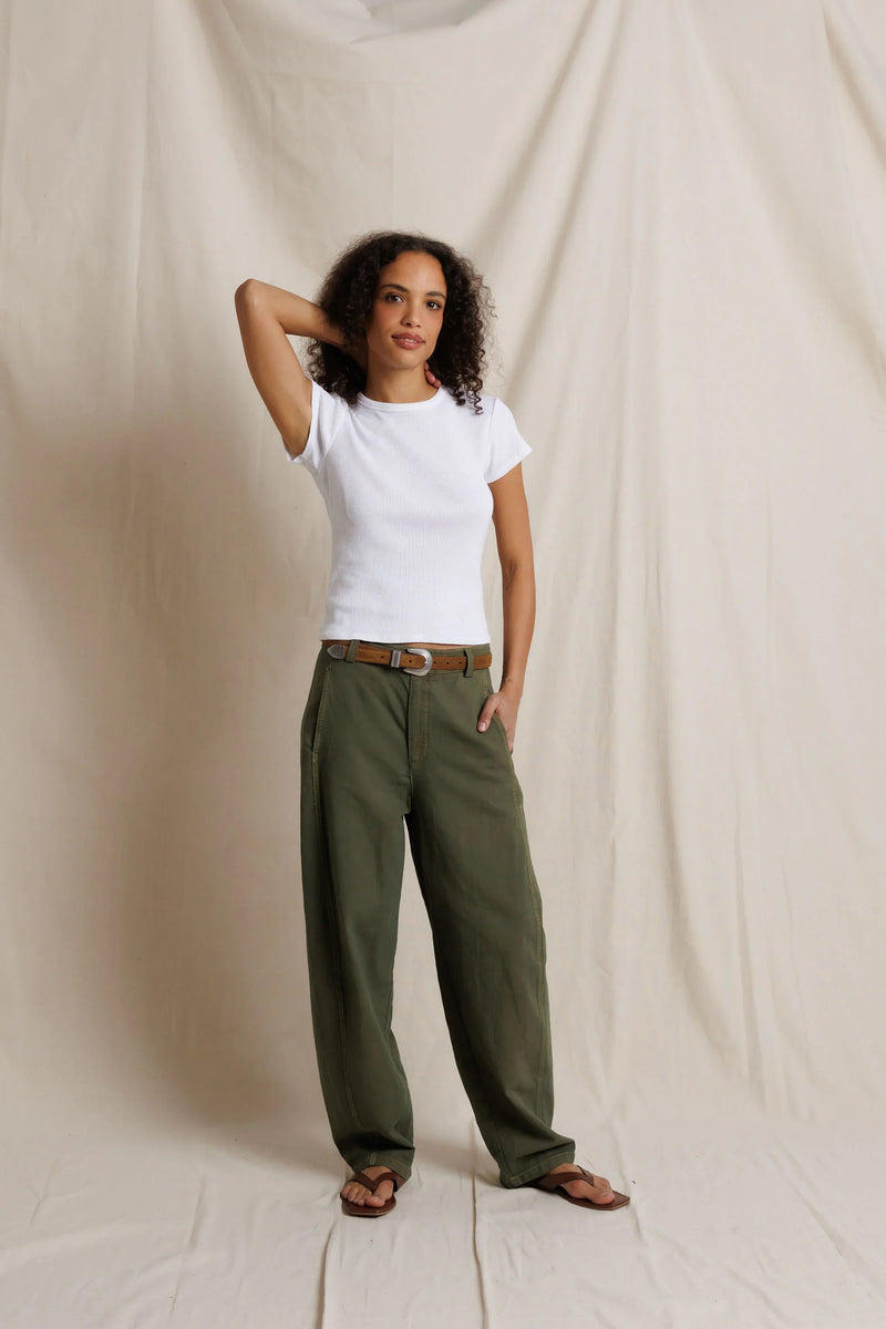 PerfectWhiteTee - Macy Recycled Cotton Rib Fitted Tee - White