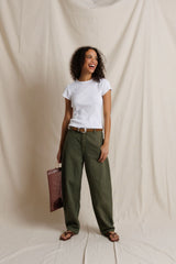 PerfectWhiteTee - Macy Recycled Cotton Rib Fitted Tee - White