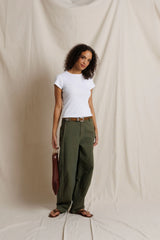 PerfectWhiteTee - Macy Recycled Cotton Rib Fitted Tee - White