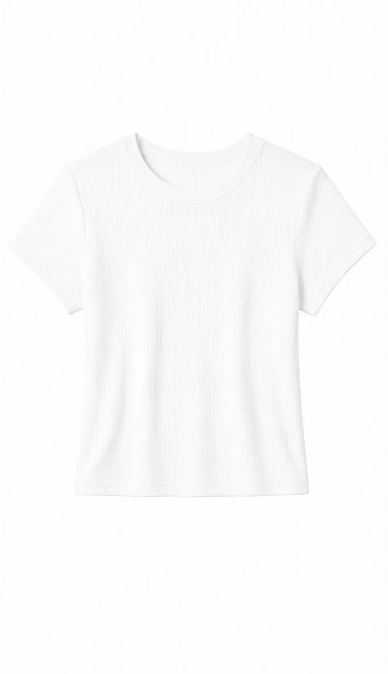 PerfectWhiteTee - Macy Recycled Cotton Rib Fitted Tee - White