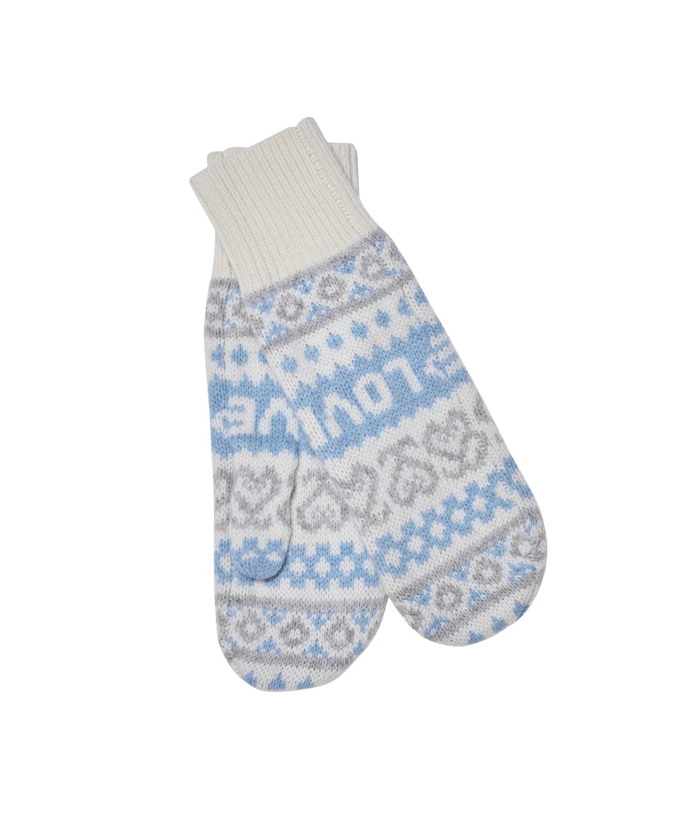 LoveShackFancy - Marnella Wool Fair Isle Mittens - Winter Haze