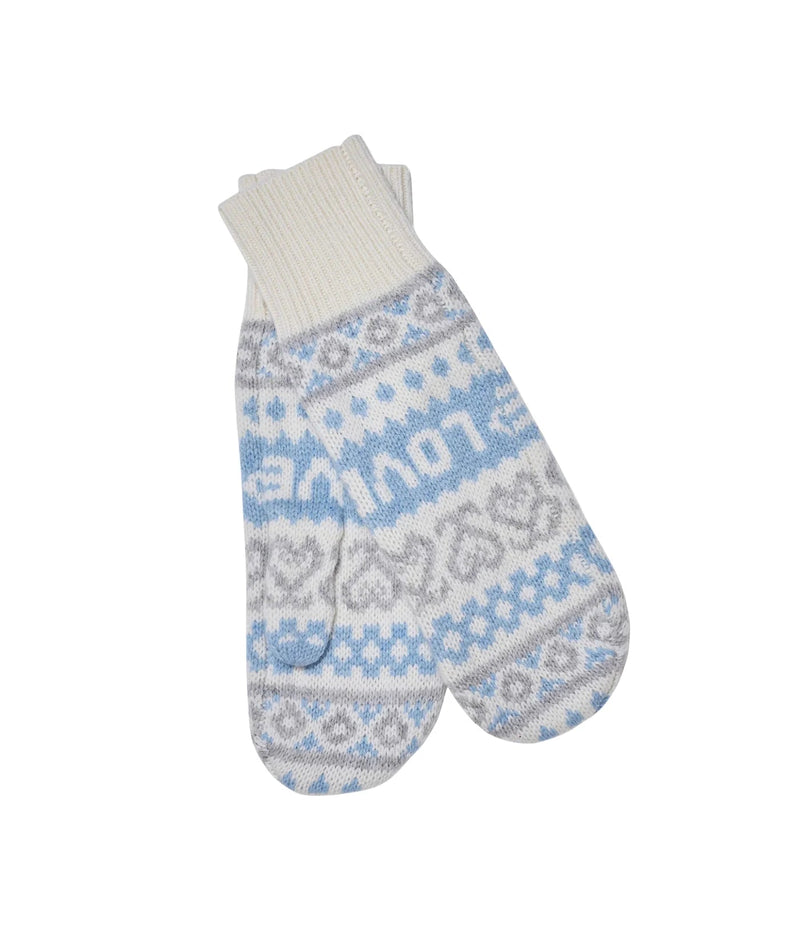 LoveShackFancy - Marnella Wool Fair Isle Mittens - Winter Haze