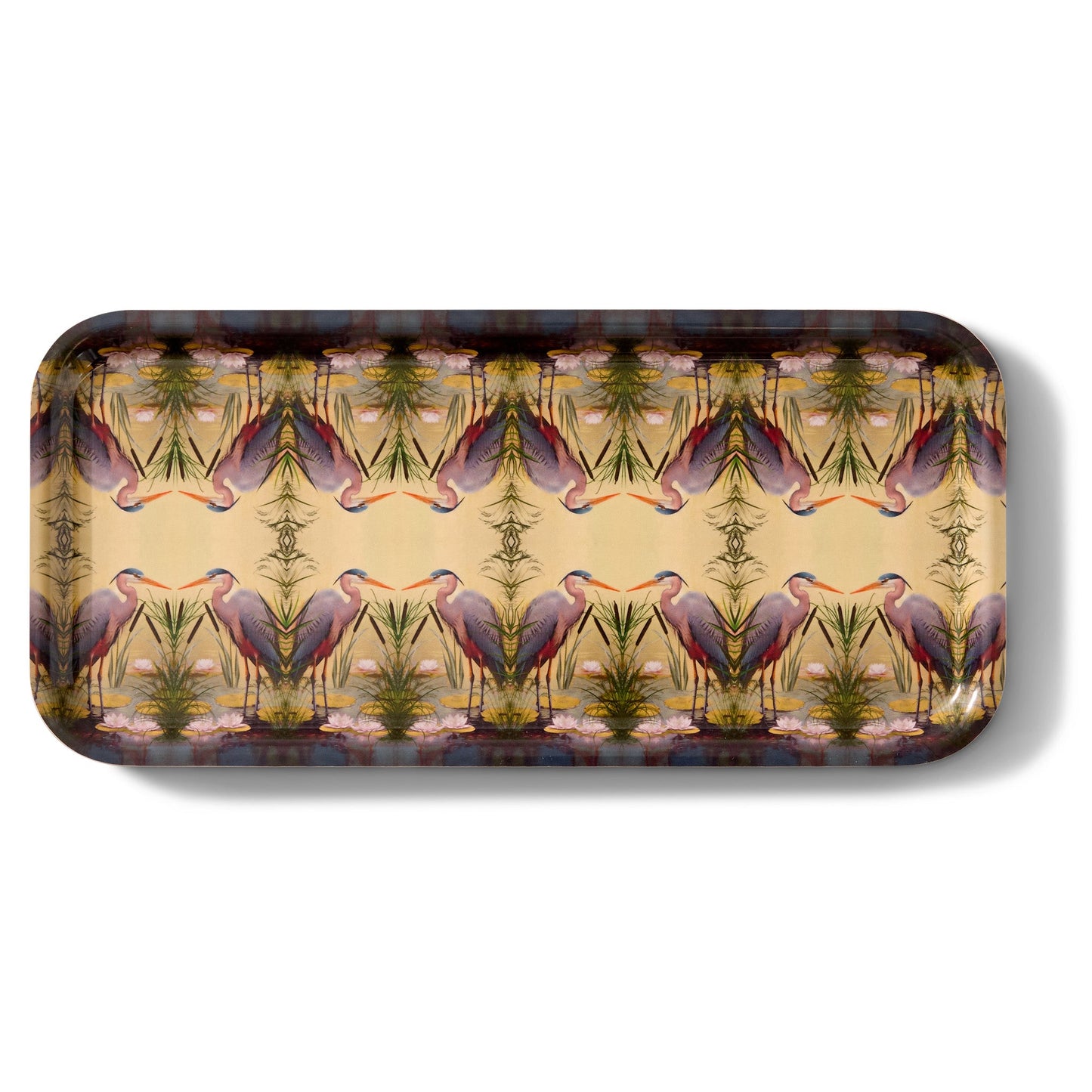 Marsh Heron Narrow Birchwood Small Decorative Tray