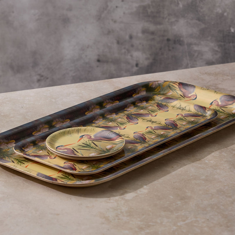 Marsh Heron Narrow Birchwood Small Decorative Tray