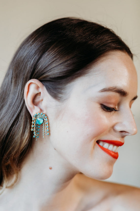 Elizabeth Cole Jewelry - Maxxy Earrings, Blue