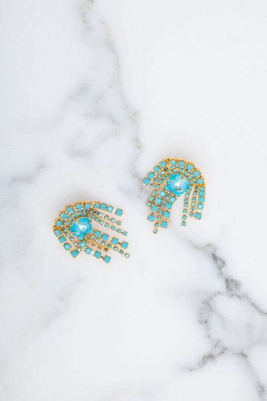 Elizabeth Cole Jewelry - Maxxy Earrings, Blue