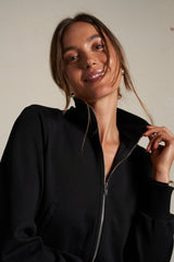 PerfectWhiteTee - Milana Travel Long Sleeve Track Jacket - True Black