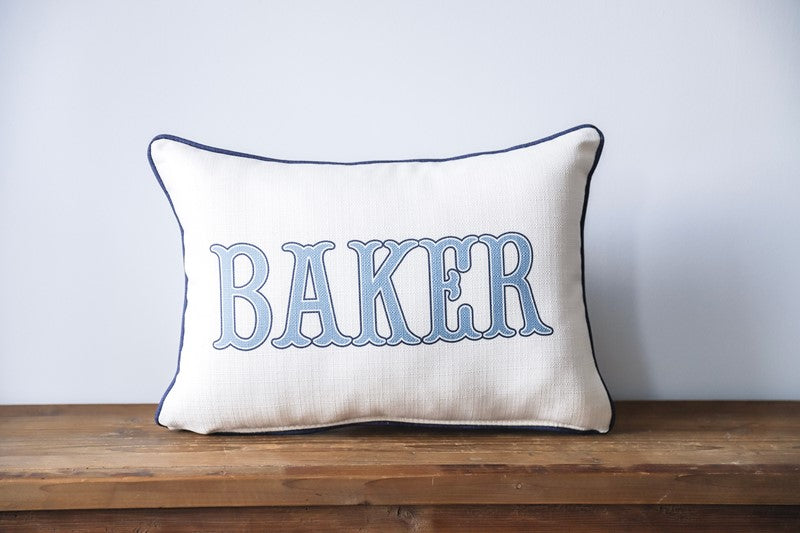 Personalized Traditional Boy Name Pillow - Coastal