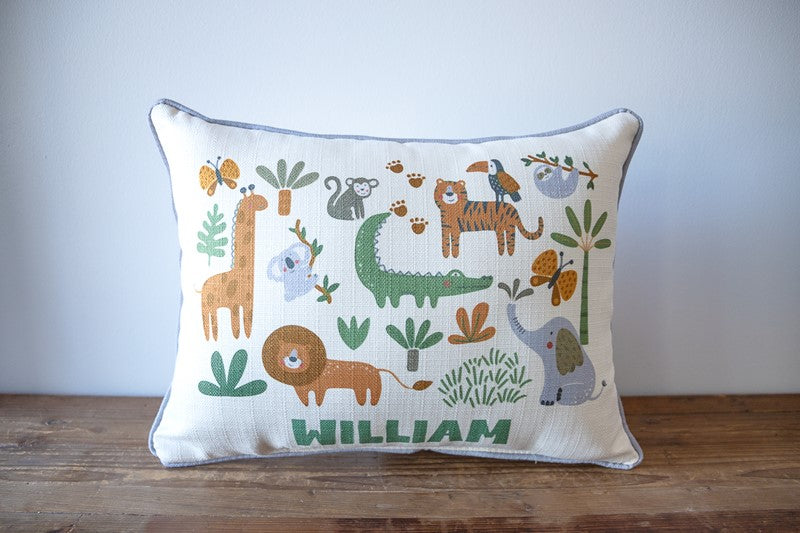 Personalized Safari Cluster Name Pillow
