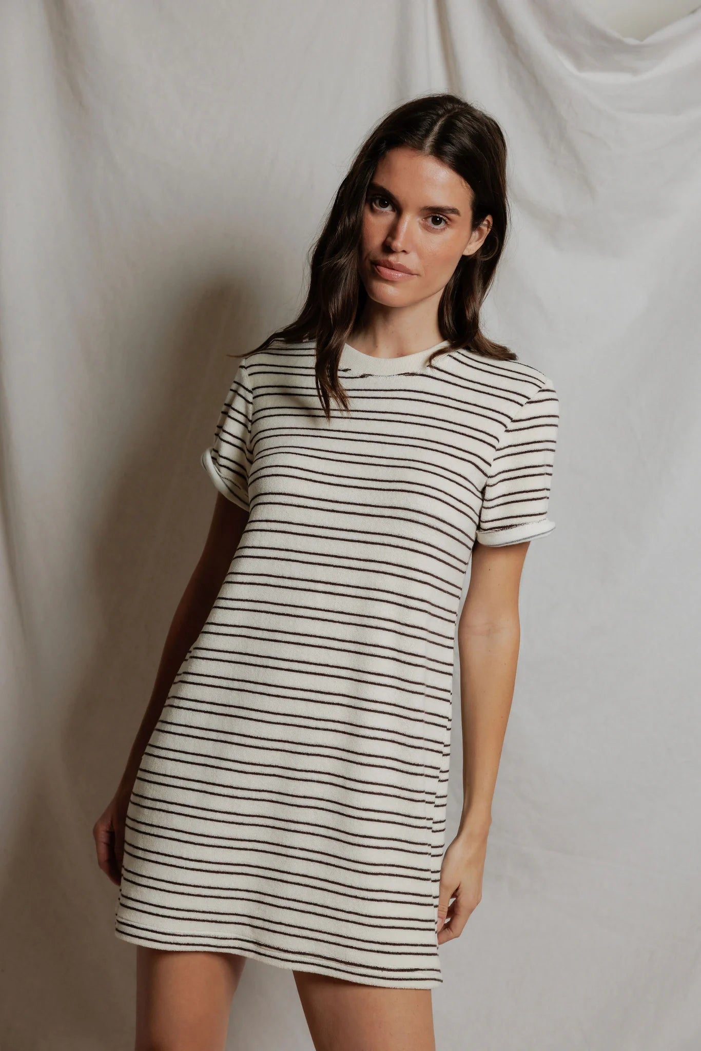 PerfectWhiteTee - Nella Stripe - Natural Chocolate Stripe