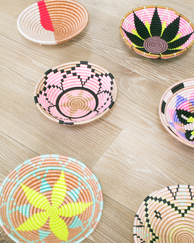 Flower Plateau Black & Neon Basket