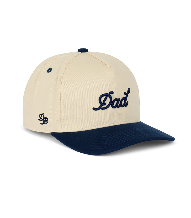 Dad Snapback Hat - Cream & Navy