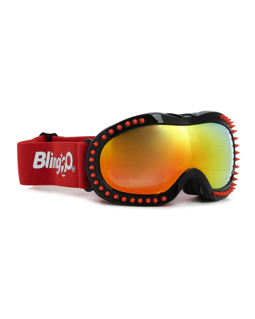Ski Goggle, Black Red Spike, Boy, Winter, Snowboard, REVO