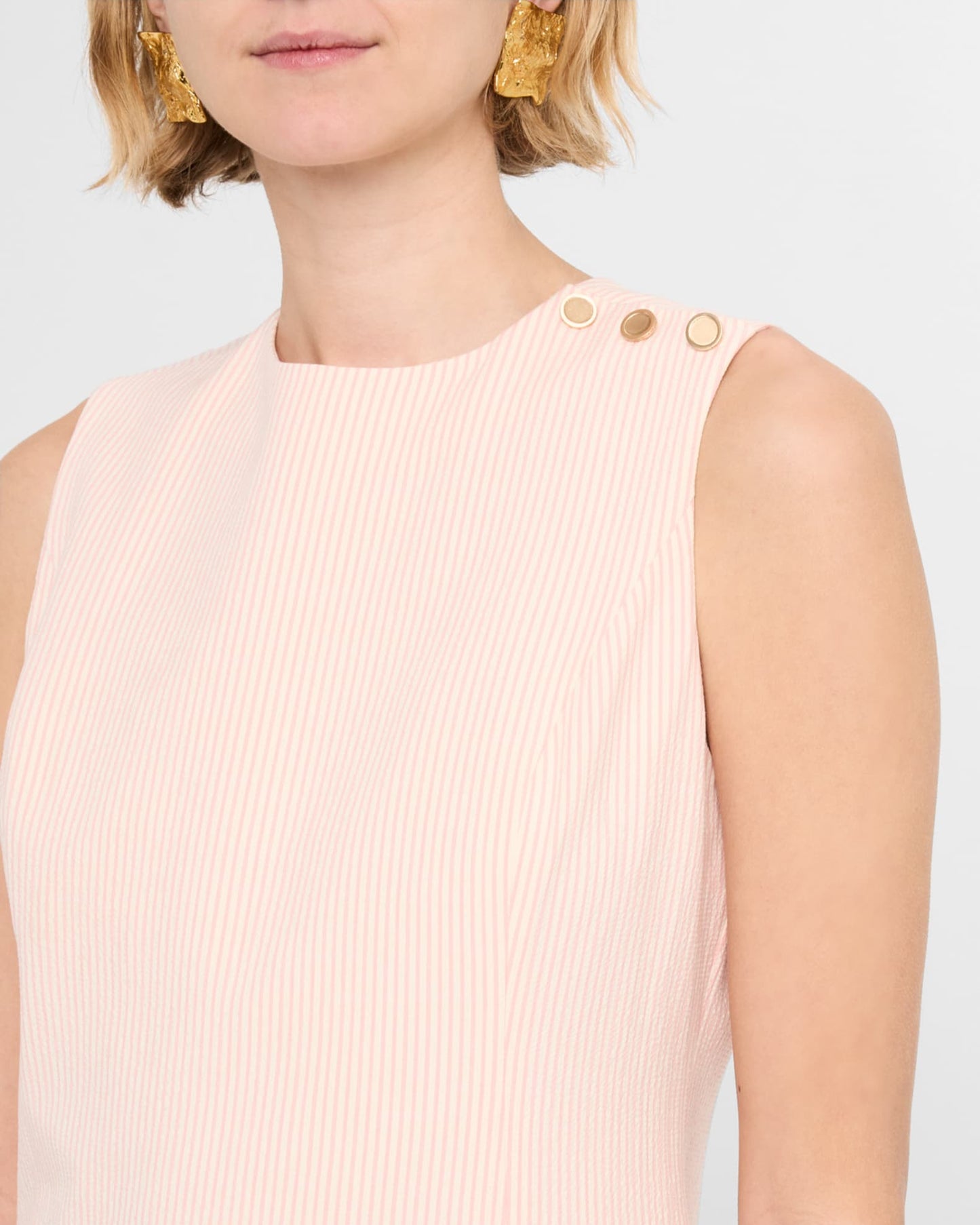 FRAME - The Seersucker Mini Dress - Azalea Multi