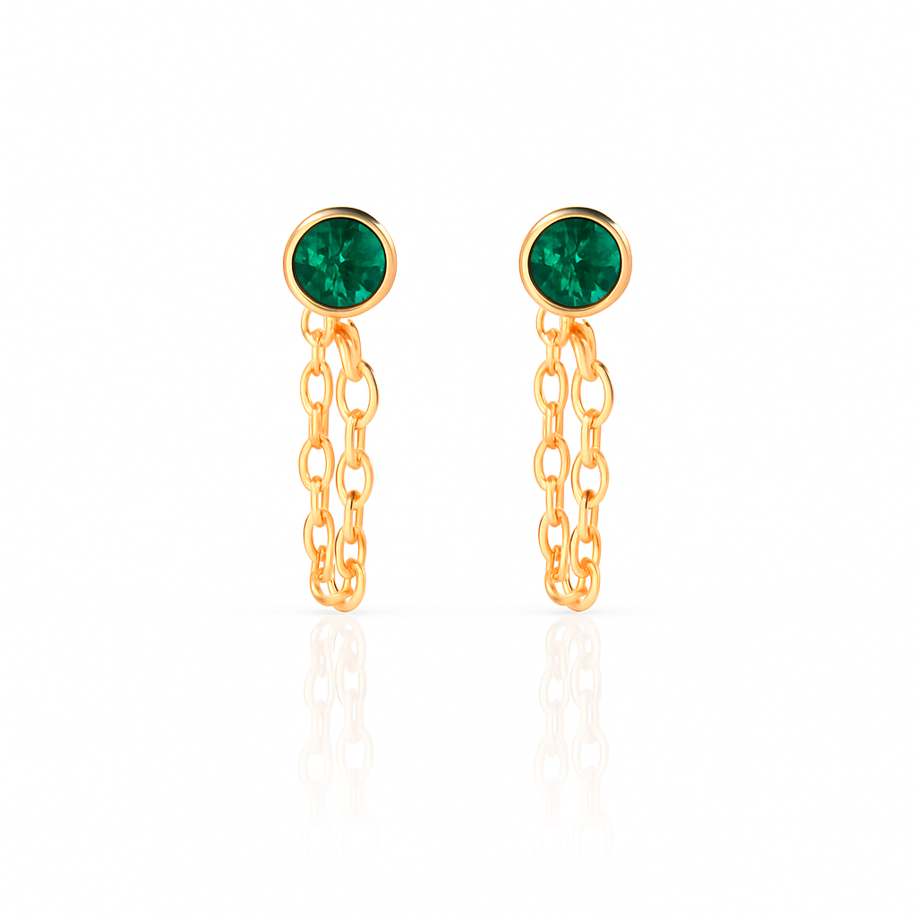 Chain Huggie Hoop Earrings
