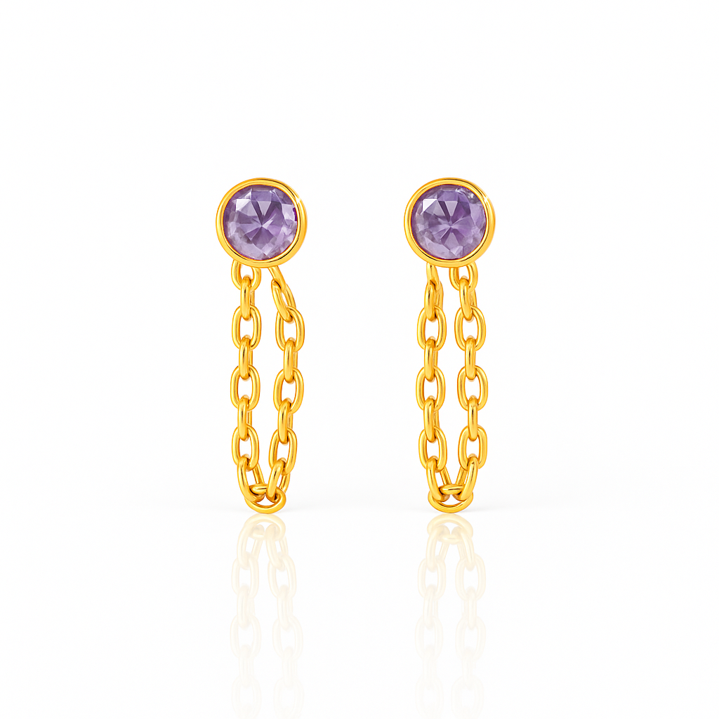 Chain Huggie Hoop Earrings