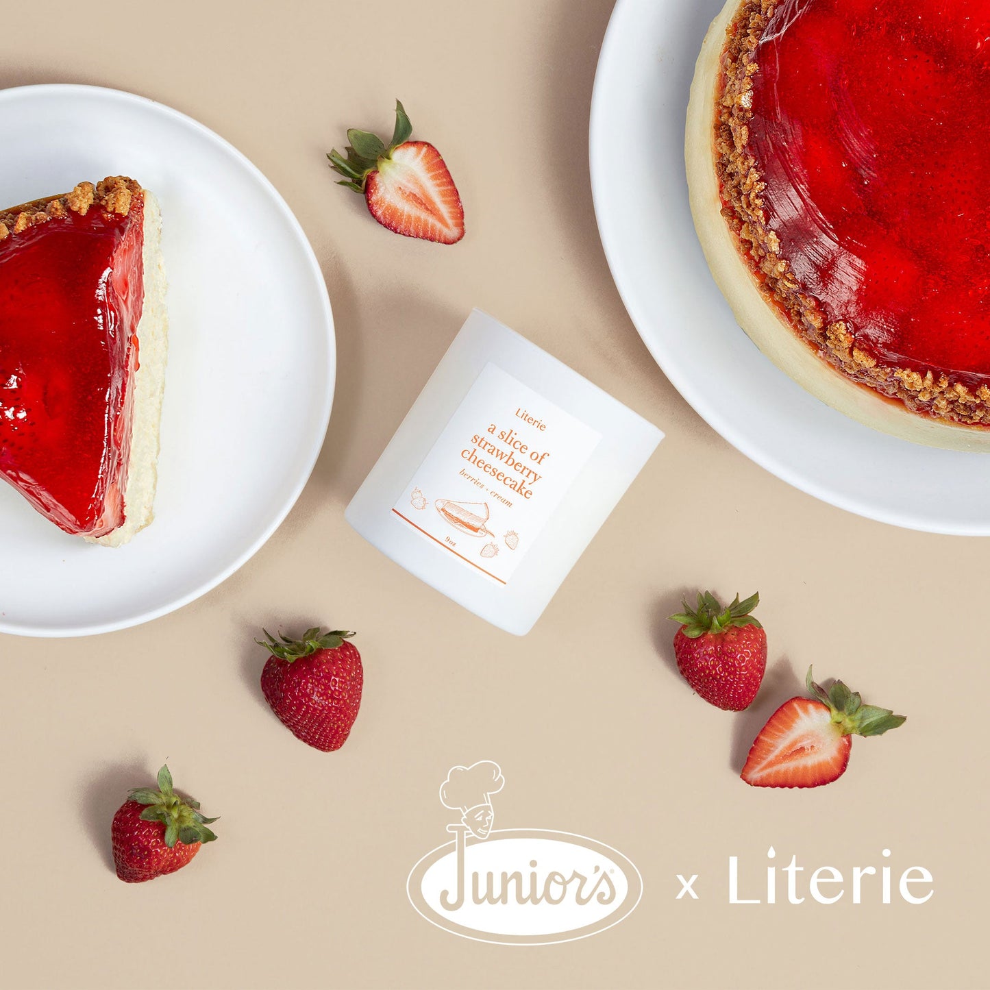 A Slice of Strawberry Cheesecake Candle