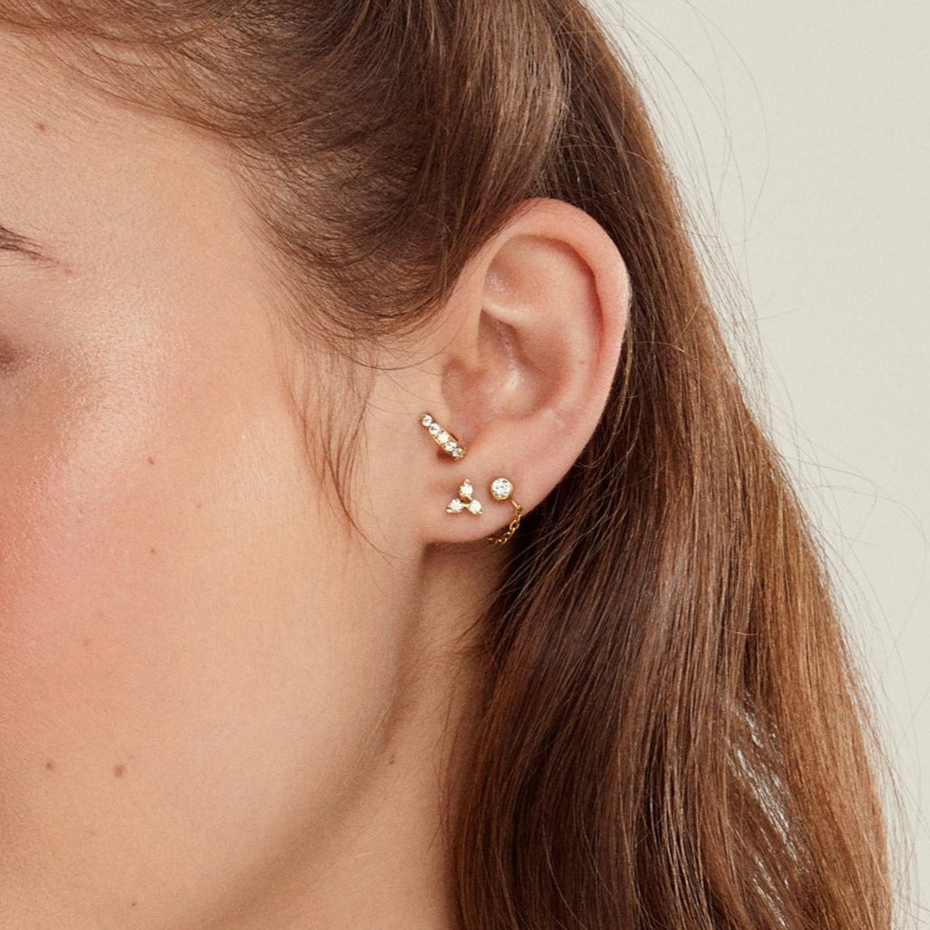 Chain Huggie Hoop Earrings