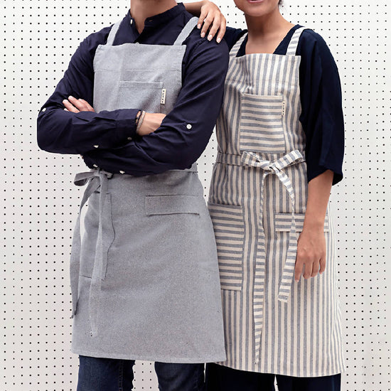 Blue Crossback Bib Apron