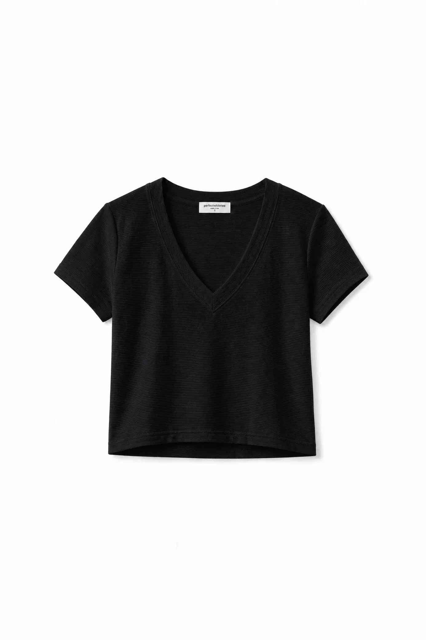 Reed Textured Jersey V Neck Tee - Vintage Black