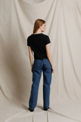 Reed Textured Jersey V Neck Tee - Vintage Black