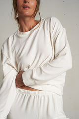 PerfectWhiteTee - Selma Brushed Sweater Jersey Pullover - Sugar