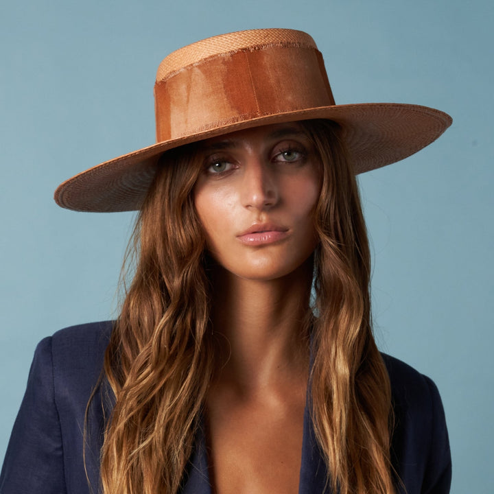 Artesano - Sendai Boater Straw Hat - Tan