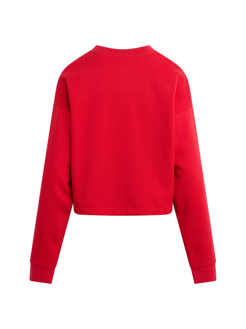 Favorite Daughter - The Cropped Signature Sweatshirt - Rouge Red