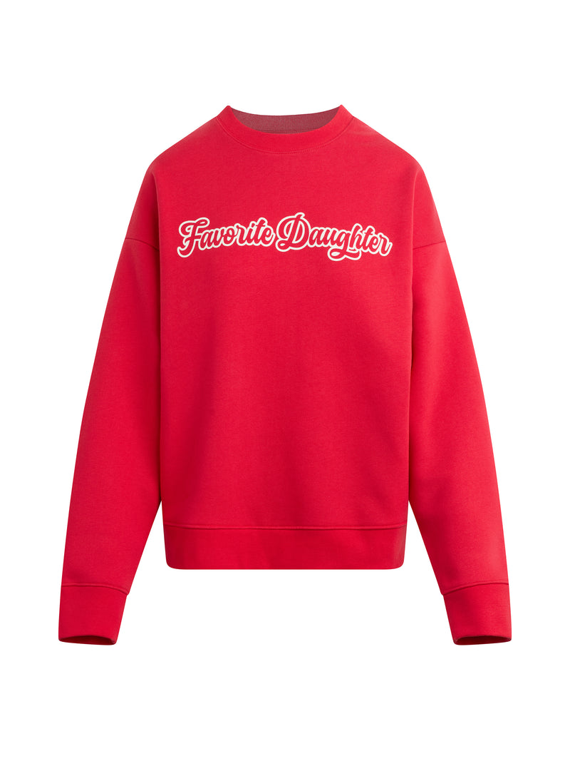 Favorite Daughter - The Varsity Sweatshirt - Rouge Red White