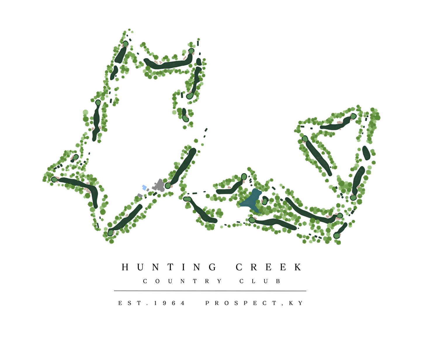 Hunting Creek Country Club Golf Print - Framed