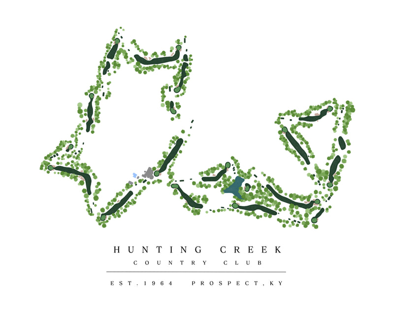 Hunting Creek Country Club Golf Print - Framed