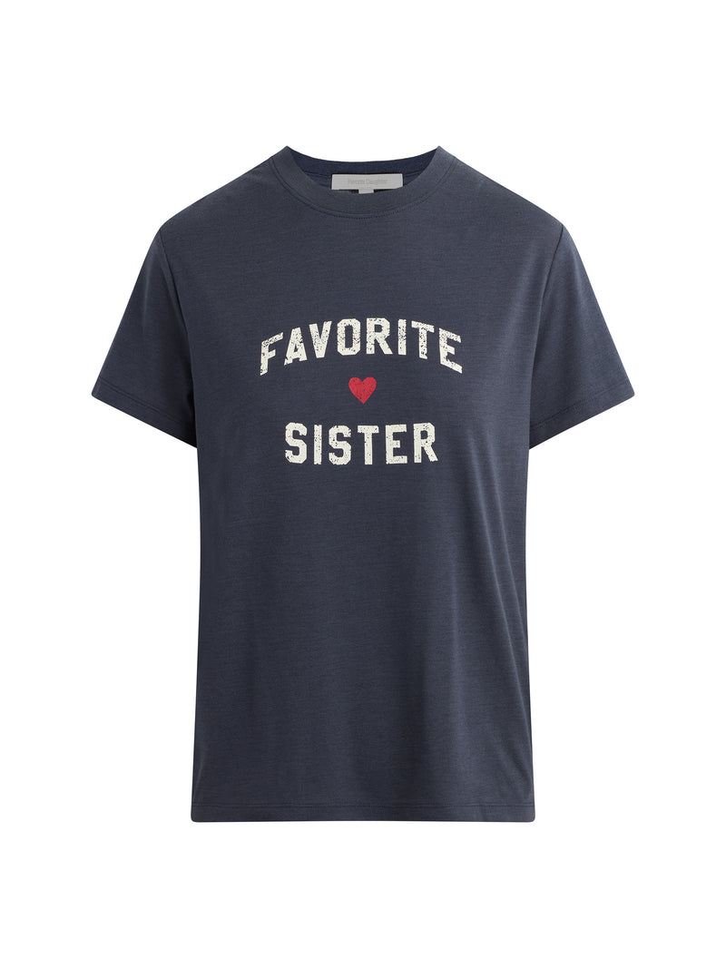 Favorite Daughter - The Favorite Sister Tee - Navy Gardenia