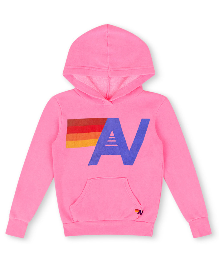 Aviator Nation - Kid's Logo Pullover Hoodie - Neon Pink