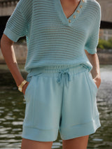Varley - Atrium High Rise Short 4.5 - Porcelain Blue