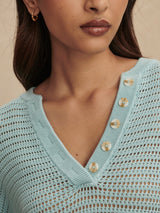Varley - Callie Knit Top - Porcelain Blue