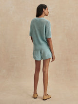Varley - Callie Knit Top - Porcelain Blue