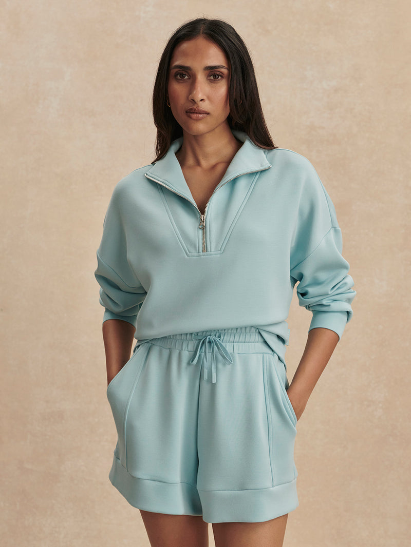 Varley - Hawley Half Zip Sweat - Porcelain Blue